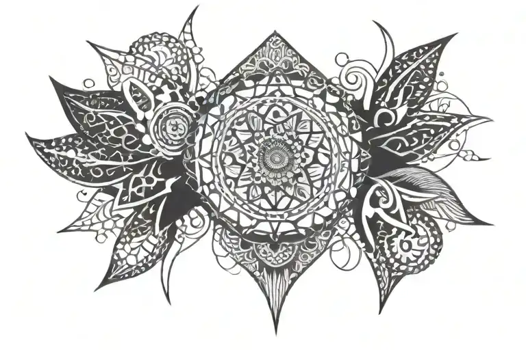 geometric paisley tattoo design idea