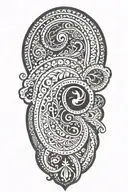 Paisley pattern tattoo design idea