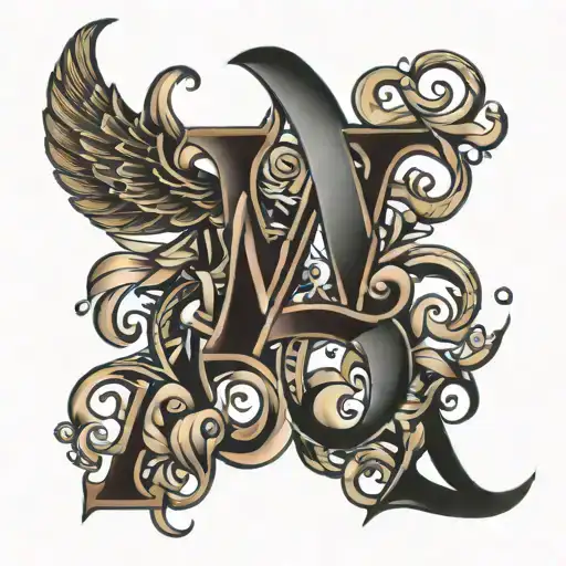 letters M N L tattoo design idea