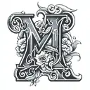 letters M N L tattoo design idea