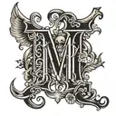 letters M N L tattoo design idea