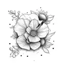 march, april, may, june, august,september and november birth flowers tattoo design idea