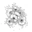 march, april, may, june, august,september and november birth flowers tattoo design idea