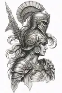 ATHENA GODDESS OF WAR ARMOR tattoo design idea