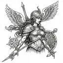 ATHENA GODDESS OF WAR ARMOR tattoo design idea