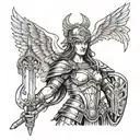 ATHENA GODDESS OF WAR ARMOR tattoo design idea