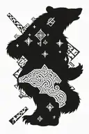 bear nordic runes tattoo design idea