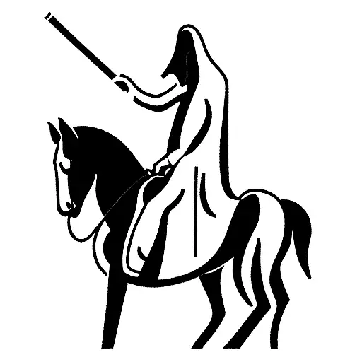 Grim Reaper coming toward me on horse smoking a cigarette  tattoo design idea