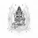 Bali statue gili tattoo design idea