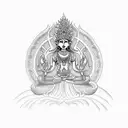 Bali statue gili tattoo design idea