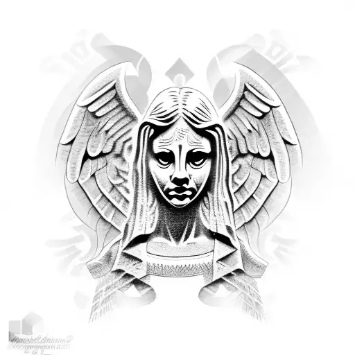 weeping angel tattoo design idea