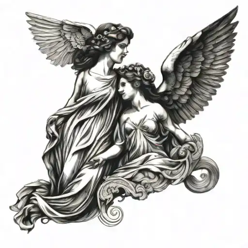 Athena and Aphrodite  tattoo design idea
