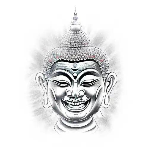laughing buddha tattoo design idea