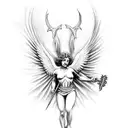 St Michael Angel killing a demon tattoo design idea