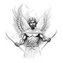 St Michael Angel killing a demon tattoo design idea