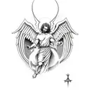 St Michael Angel killing a demon tattoo design idea