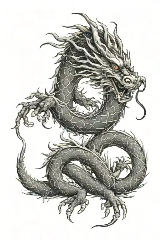 A Chinese dragon wrapped around an arm tattoo design idea