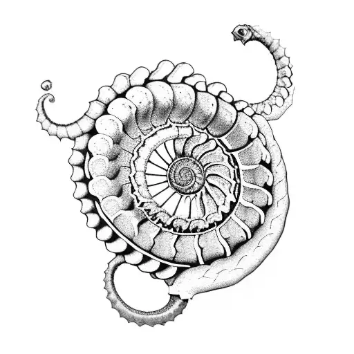caveman whit ammonite tattoo design idea