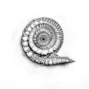 paleolithic whit ammonite tattoo design idea