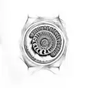 paleolithic whit ammonite tattoo design idea