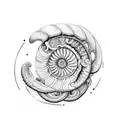 paleolithic whit ammonite tattoo design idea