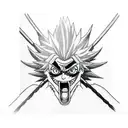 i n roronoa zoro, luffy naruto, levi ackerman, eren yeager, kakashi, minato, kurama  tattoo design idea