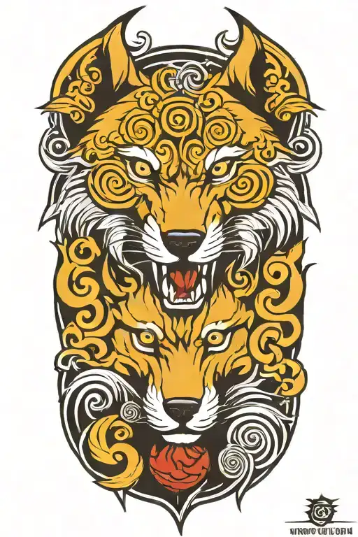 wolf sigil tattoo design idea