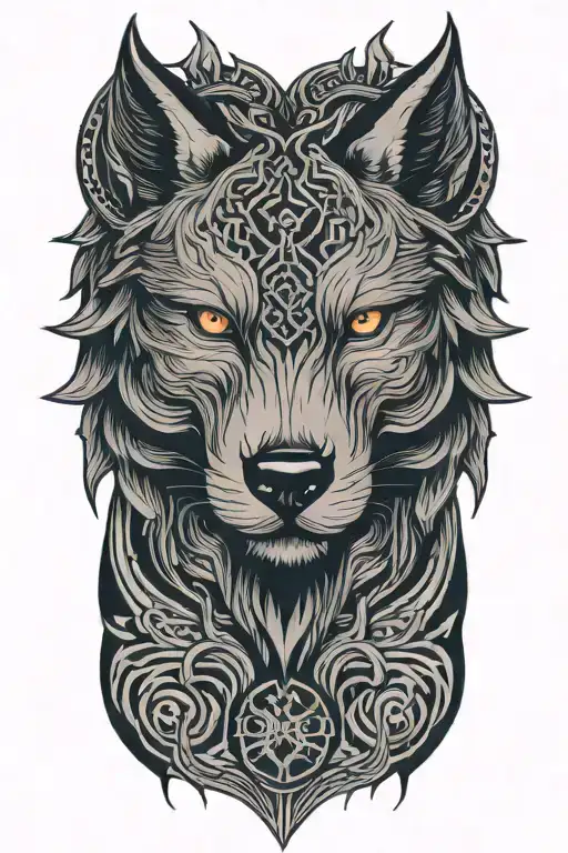 wolf sigil  tattoo design idea