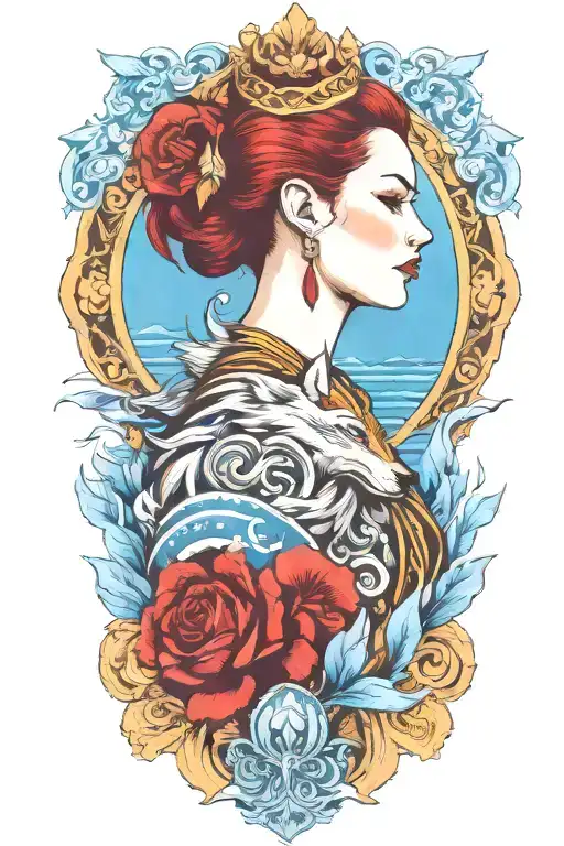 wolf protector tattoo design idea