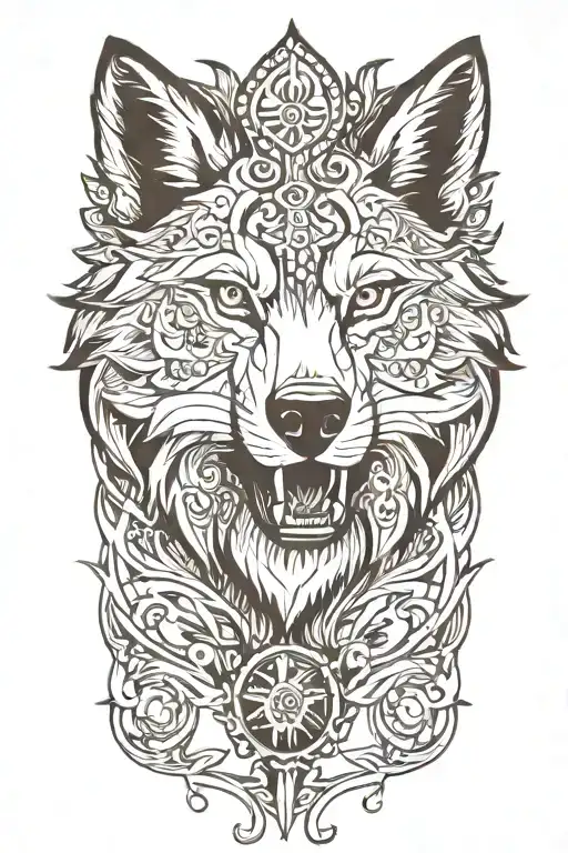 wolf protector tattoo design idea