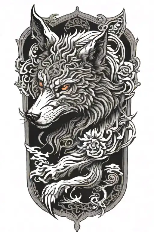 wolf protector tattoo design idea