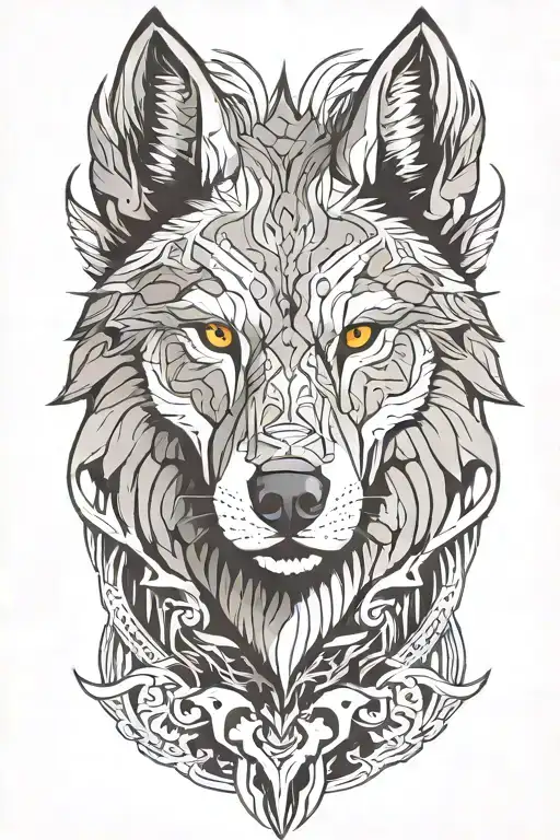 wolf protector tattoo design idea