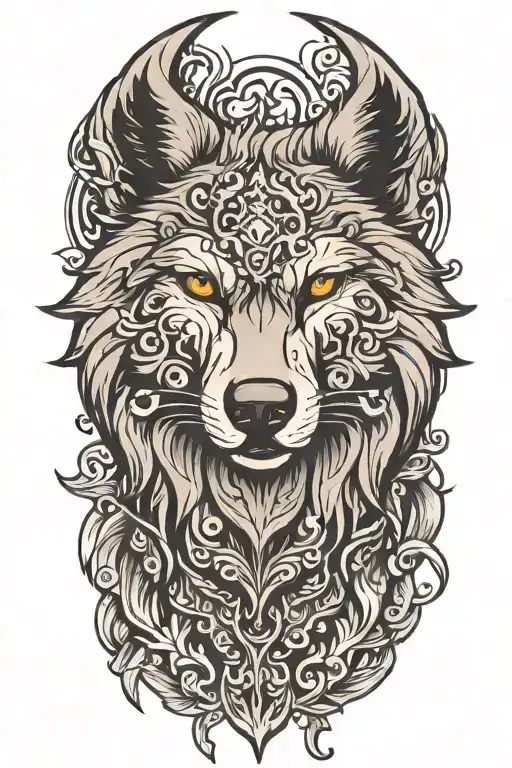 wolf protector tattoo design idea