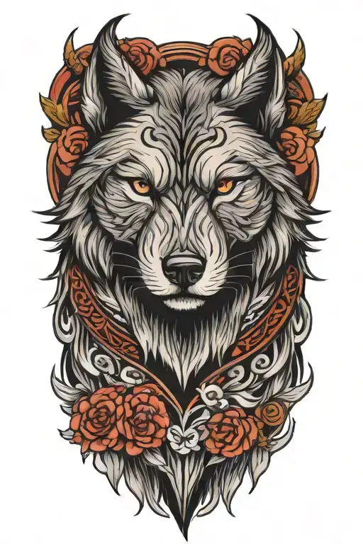 wolf protector tattoo design idea