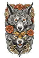 wolf protector tattoo design idea