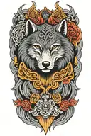 wolf protector tattoo design idea