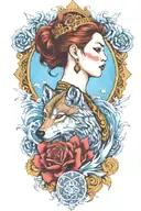 wolf protector tattoo design idea