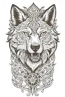 wolf protector tattoo design idea
