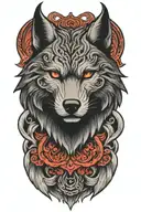 wolf protector tattoo design idea
