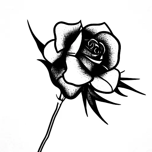 Rose and Tudor Rose and Iris and Mountain Avens and Scotch Thistle tattoo design idea