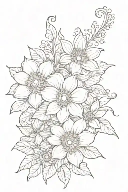 henna flowers tattoo design idea