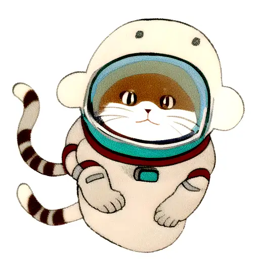 a astronaut cat in the galaxy tattoo design idea