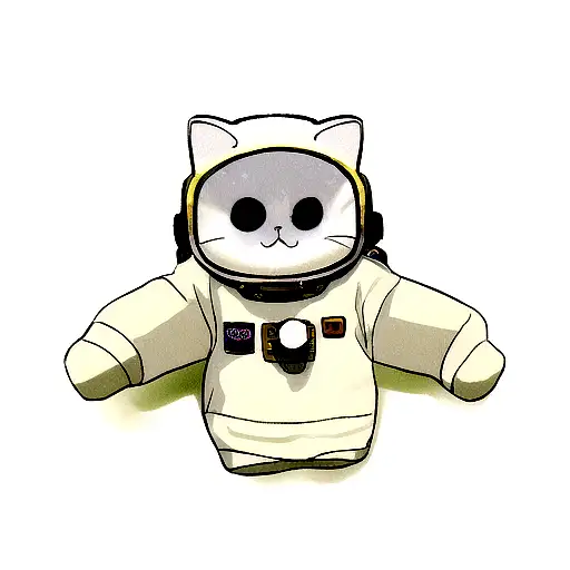 a astronaut cat tattoo design idea