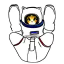 a astronaut cat tattoo design idea