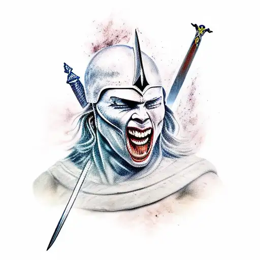 Sword worthy of a warrior who never lost a fight but is losing the battle with himself tattoo design idea