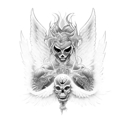 angel demon tattoo design idea