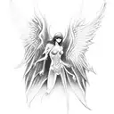 angel demon tattoo design idea
