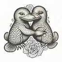 platypus holding hands tattoo design idea