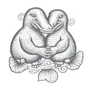 platypus holding hands tattoo design idea