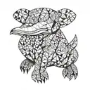 platypus holding tattoo design idea